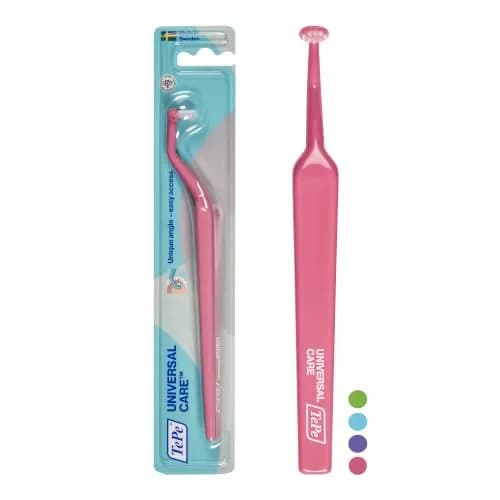 TePe Universal Care Angled Soft-Bristle Toothbrush, Small-Head Orthodontic Toothbrush (Pack of 2, 42x231x20mm) — B00UBTURZS