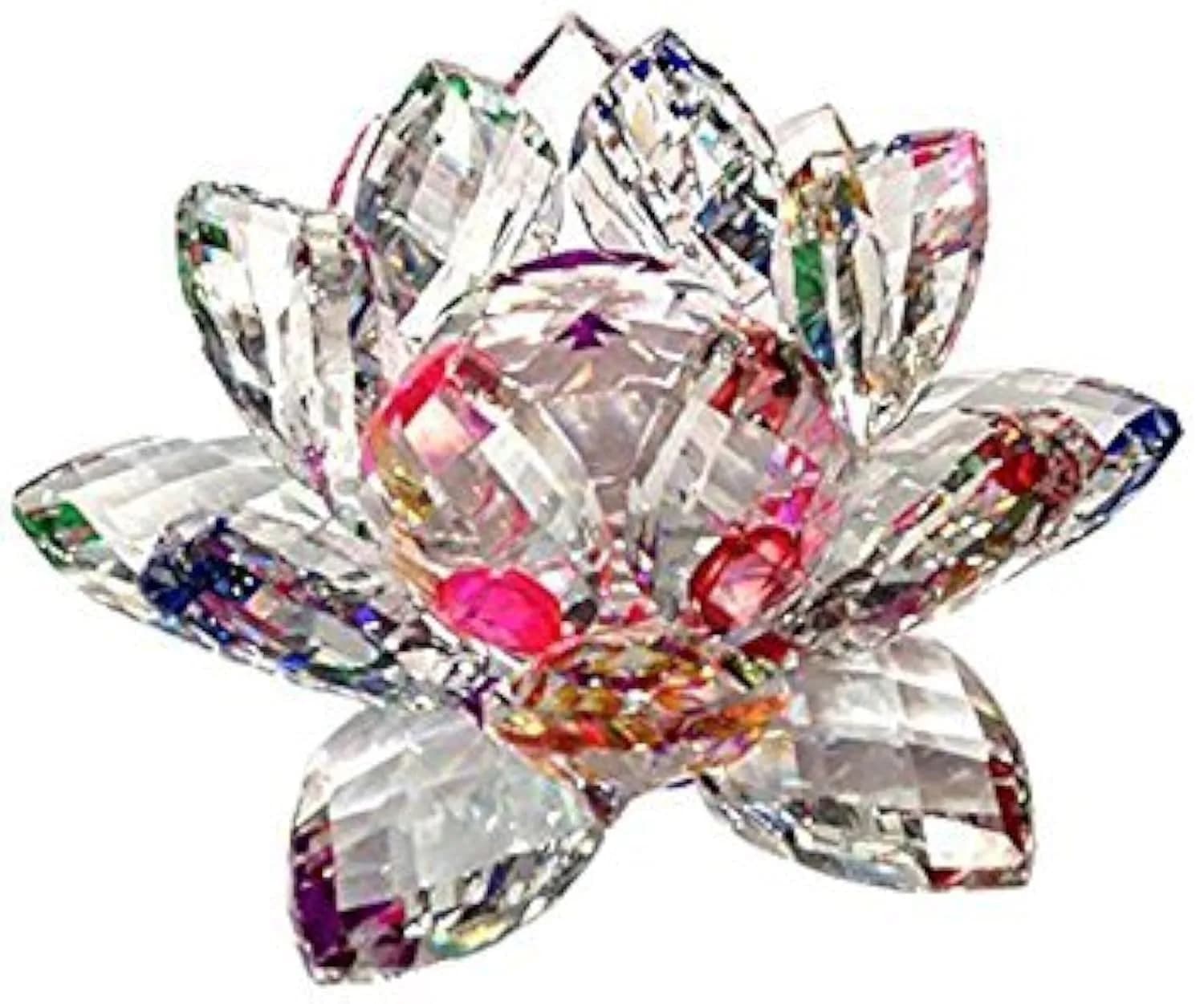 Amlong Crystal Sparkle Crystal Lotus Flower 12.7cm (5 inch) | Feng Shui Home Decor with Gift Box - main product image