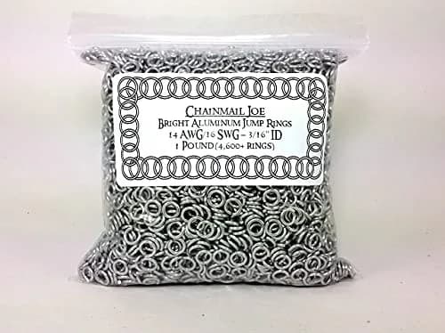 Chainmail Joe 1 Pound Bright Aluminum Jump Rings 3/16" ID | Jewelry & Mail Armor (70-120 chars) thumbnail 2