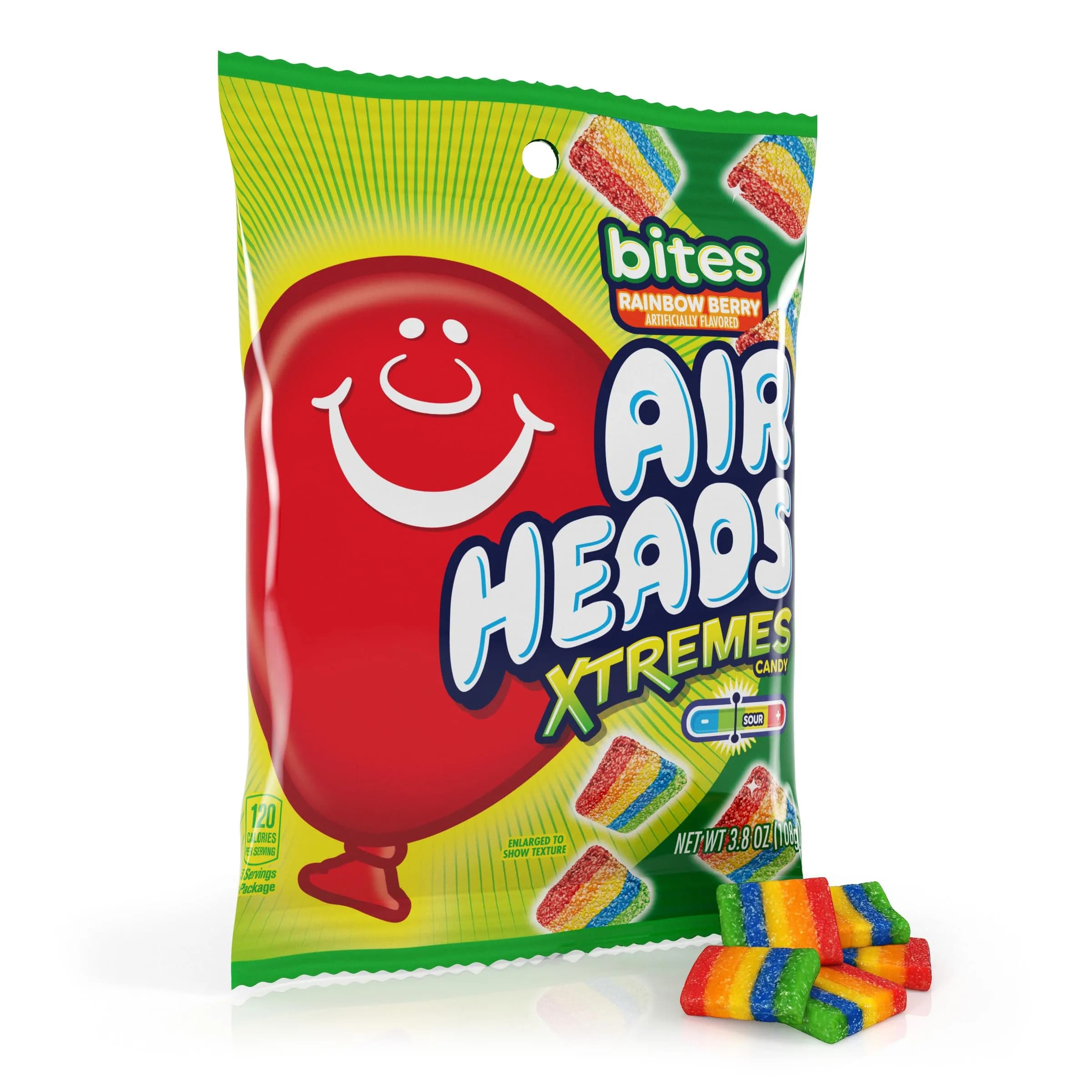 Airheads Xtremes Candy Bites, Rainbow Berry, 3.8 Ounce (12-Pack) | Fruity Sour Chewy Candy for Kids & Adults