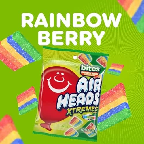 Airheads Xtremes Candy Bites, Rainbow Berry, 3.8 Ounce (12-Pack) | Fruity Sour Chewy Candy for Kids & Adults thumbnail 2