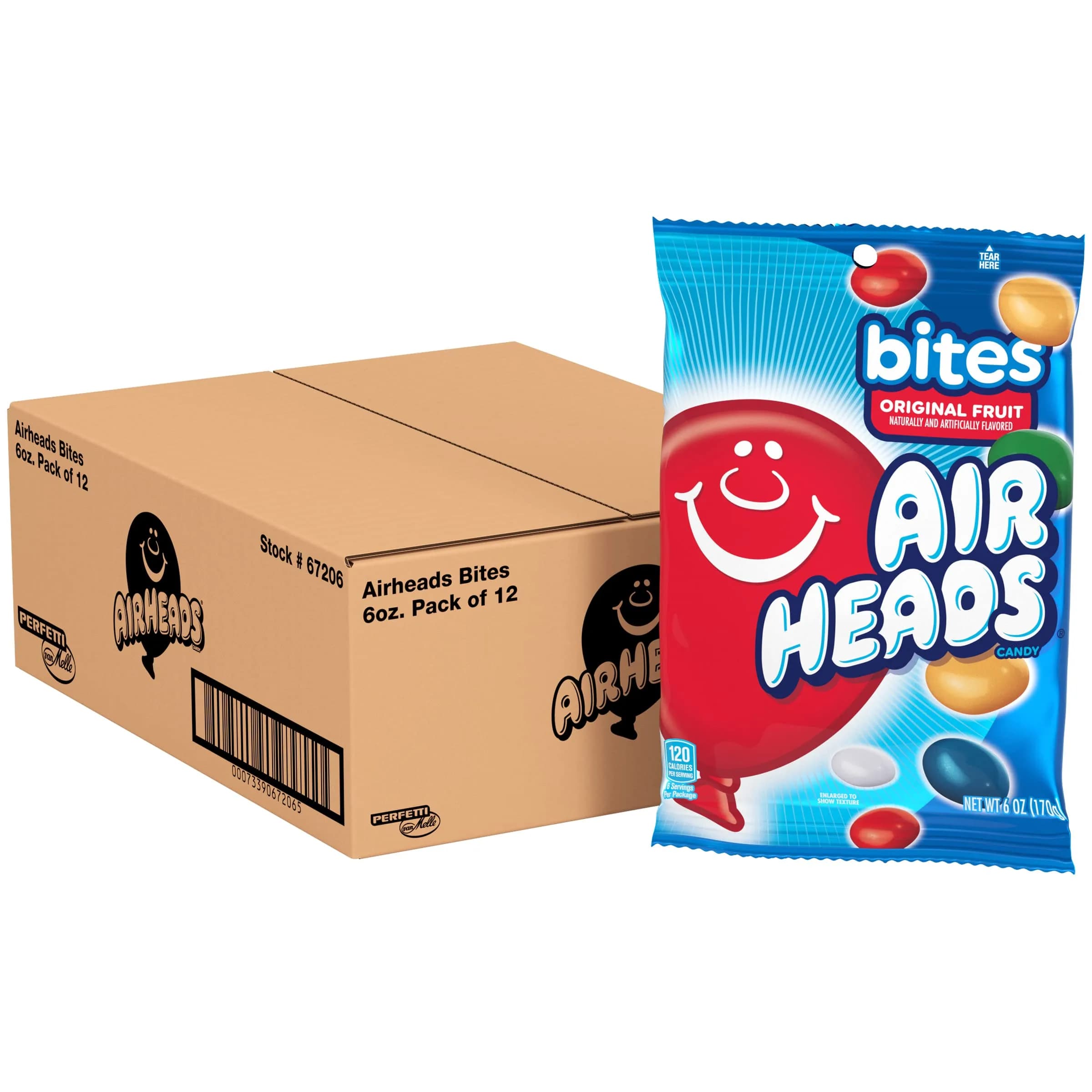 Airheads Candy Bites, Assorted Fruit Flavors, 6 Oz | Fruity Chewy Nut-Free Snack