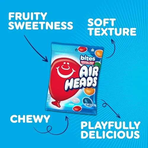 Airheads Candy Bites, Assorted Fruit Flavors, 6 Oz | Fruity Chewy Nut-Free Snack thumbnail 4