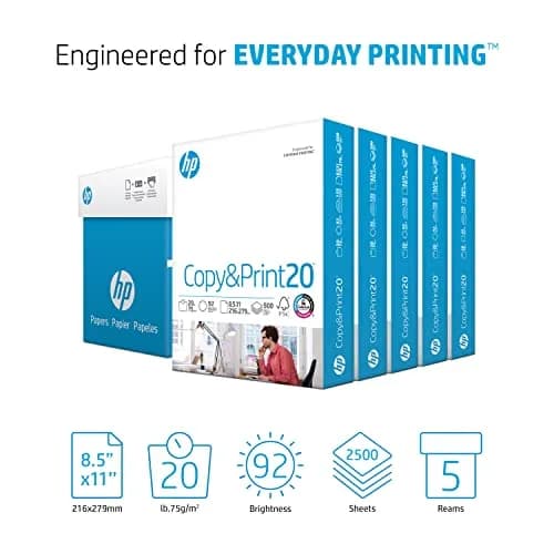 HP Papers Copy & Print 20 lb Printer Paper 2500 Sheets (8.5 x 11 Inch, 92 Bright) | FSC Certified, Acid-Free thumbnail 2