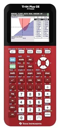 Texas Instruments TI-84 Plus CE Color Graphing Calculator, Small Radical Red | High-Resolution Backlit Display - main product image
