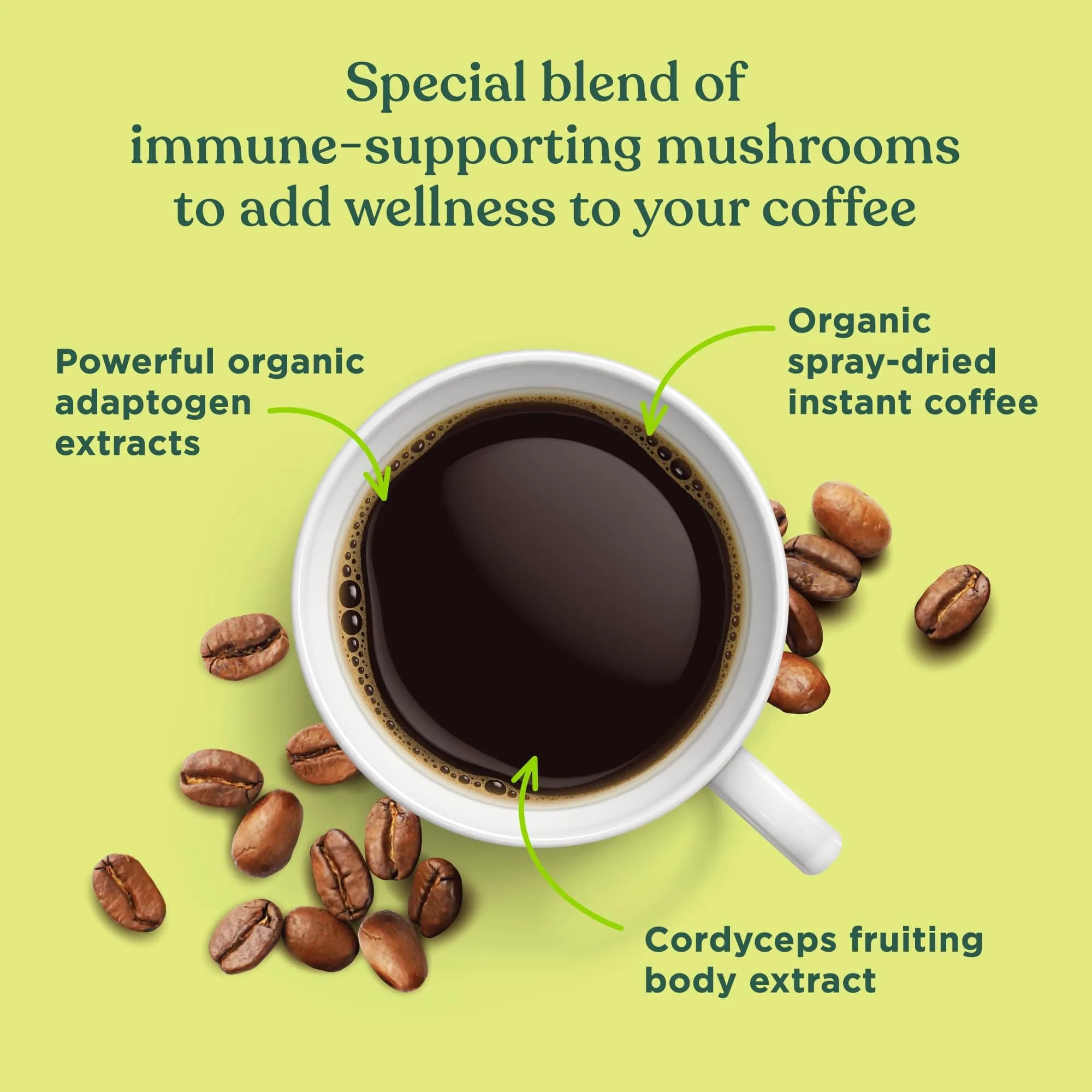 Four Sigmatic Organic Mushroom Coffee Powder | Instant Mix with Cordyceps, Chaga & Eleuthero | 10 Packets (2.5g each) - view 5