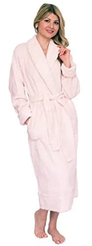 Bath & Robes Women's Chenille Robe with Shawl 1X Champagne Cream | Ankle Length, Floral Embroidery, Cotton Blend thumbnail 1