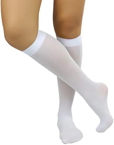 ToBeInStyle Women’s Opaque Knee High Nylon Socks White | Comfortable & Fashionable (70-120 chars) thumbnail 5