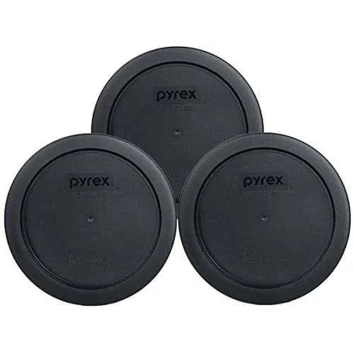 Pyrex 7201-PC Replacement Lids for 4-Cup Glass Bowls, 950mL (3-Pack) | BPA-Free Plastic thumbnail 1