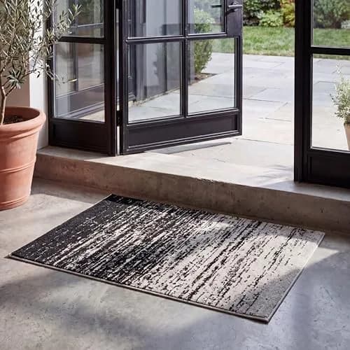 SAFAVIEH Adirondack Accent Rug 2'6"x4' | Silver & Black, Modern & Durable (70-120 chars) thumbnail 1