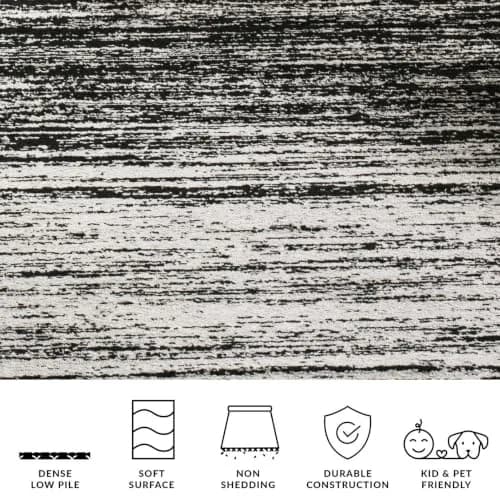 SAFAVIEH Adirondack Accent Rug 2'6"x4' | Silver & Black, Modern & Durable (70-120 chars) thumbnail 3