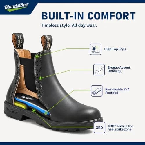 Blundstone Chelsea Boots Women Slip On High Top Ankle Boot Voltan Blk 4.5AU | Water-Resistant Leather, Cushioned Comfort thumbnail 5