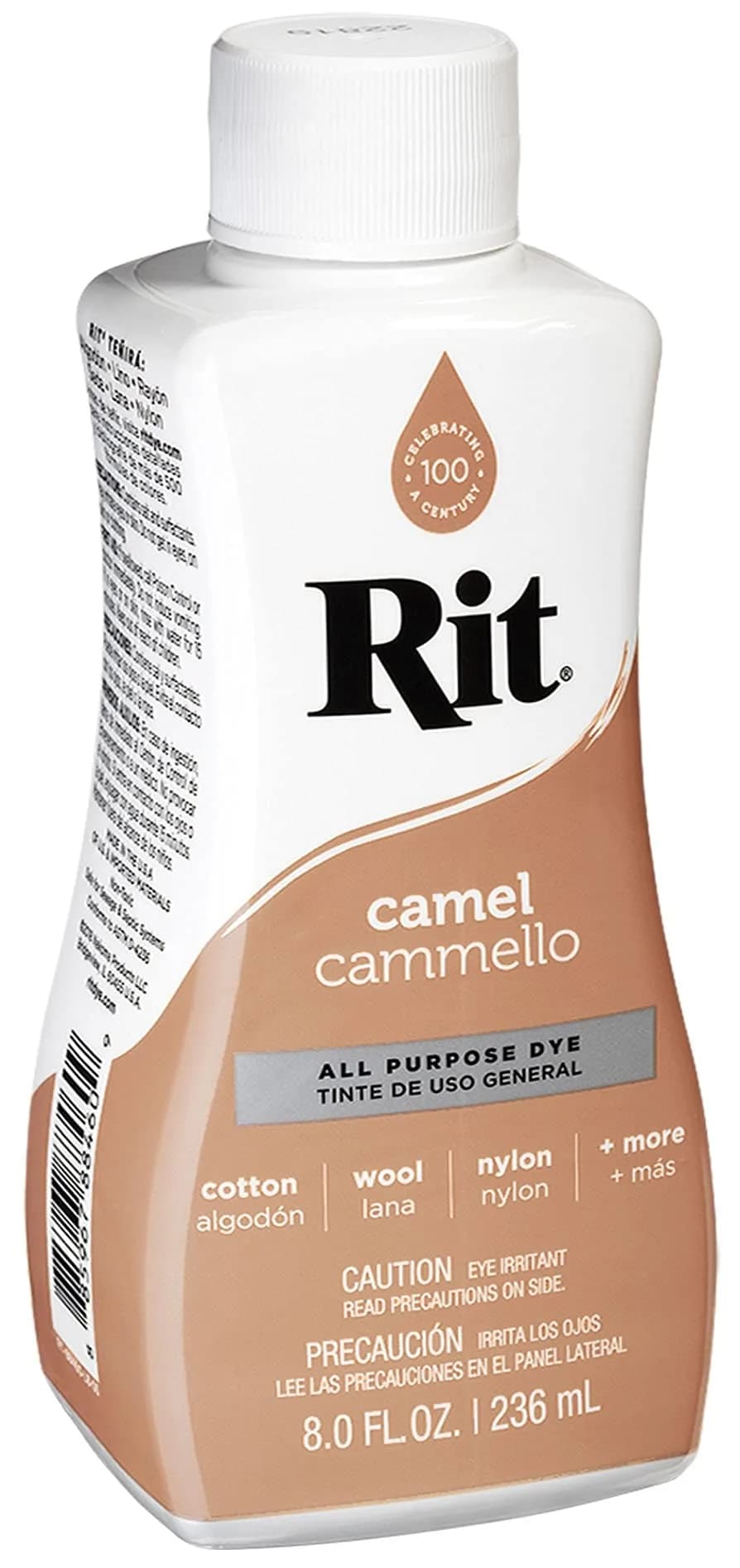 Rit Liquid Fabric Dye, Camel 237ml (8 Fl Oz) - Versatile Dye for Cotton, Linen, Silk, Wool, Rayon, Nylon - view 2