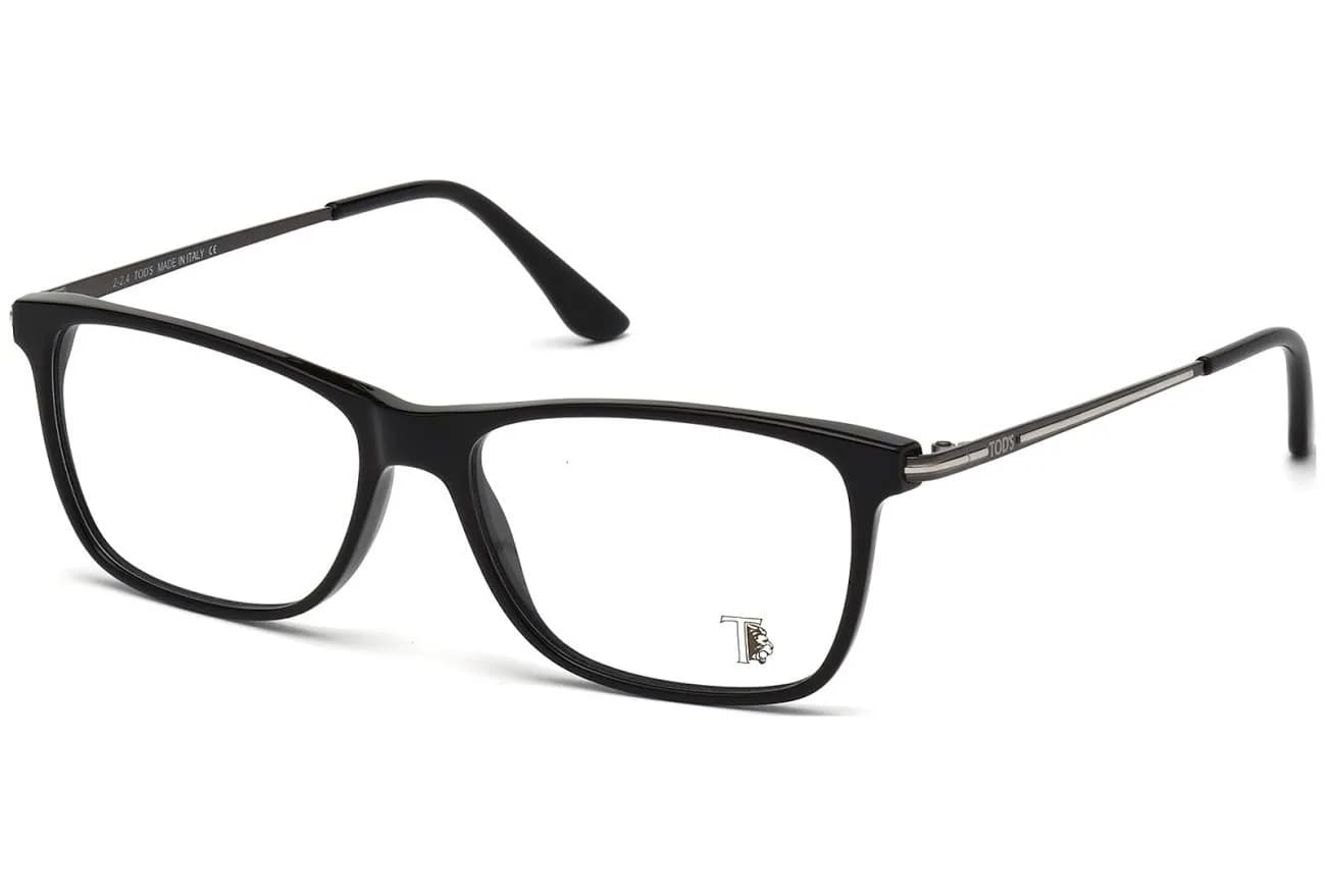 Tod's Eyeglass Frames - Shiny Black, 54 mm Lens Diameter | Modern Rectangle Style for Men — Black