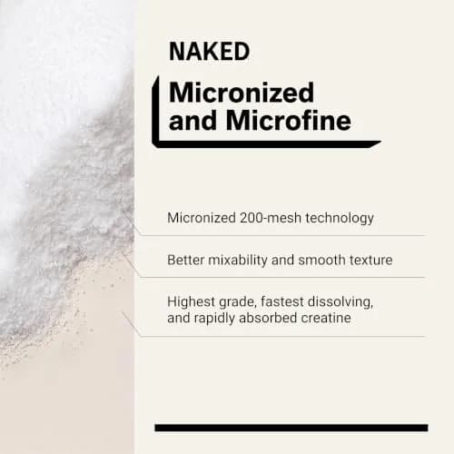 NAKED Pure Micronized Creatine Monohydrate Powder 1000g (35.2 oz) | NSF Certified Vegan Muscle Building Supplement thumbnail 4