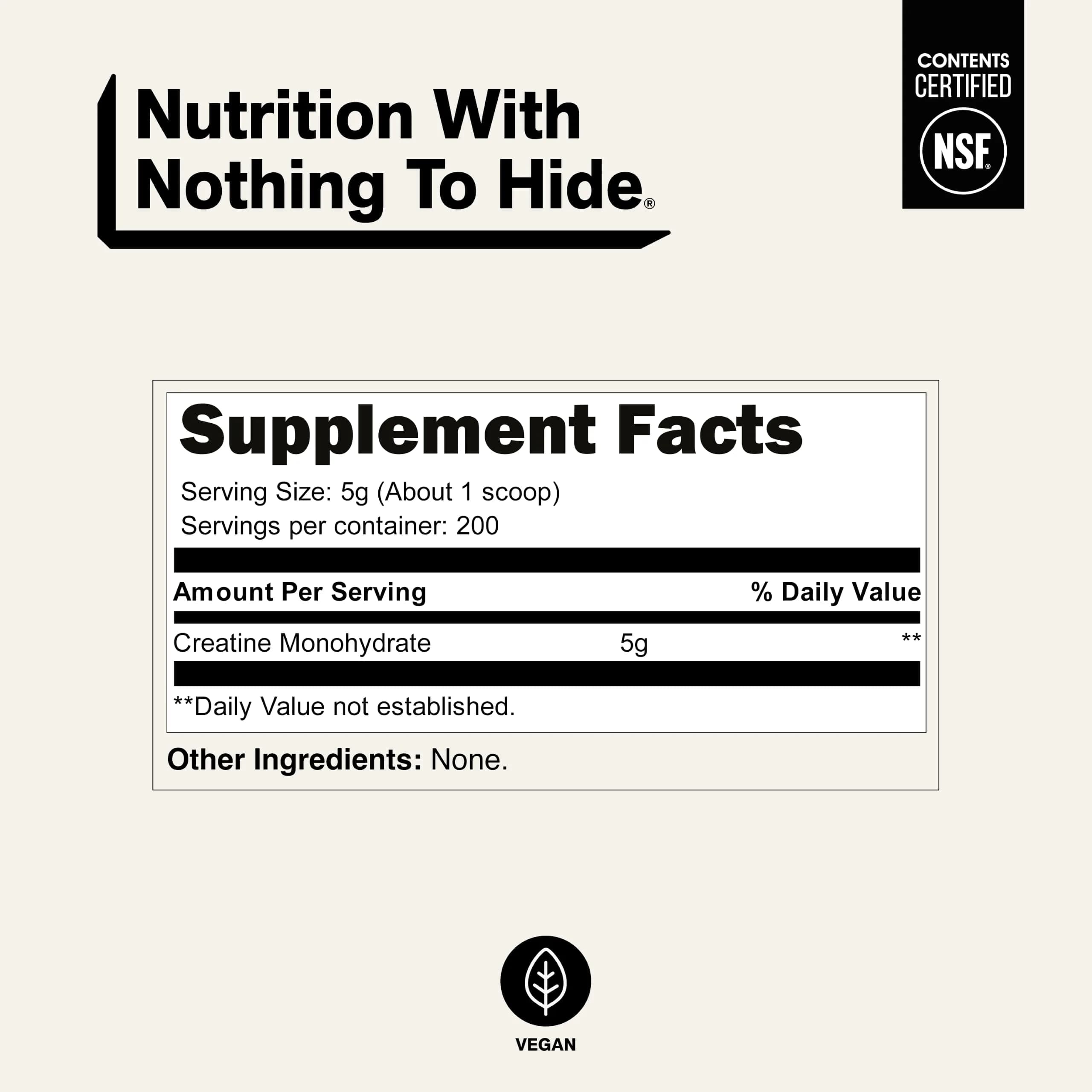 NAKED Pure Micronized Creatine Monohydrate Powder 1000g (35.2 oz) | NSF Certified Vegan Muscle Building Supplement - view 5