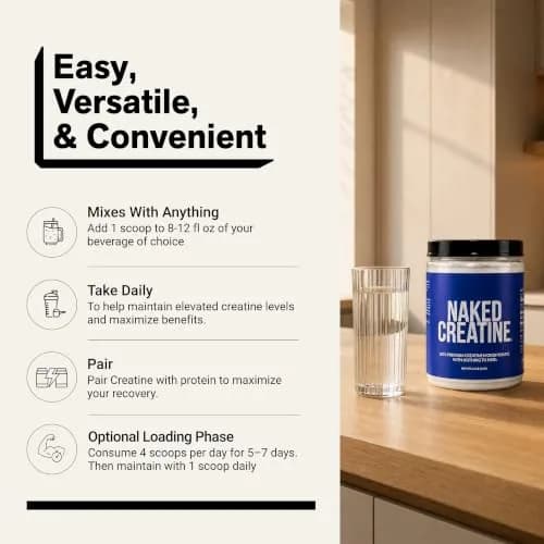 NAKED Pure Micronized Creatine Monohydrate Powder 1000g (35.2 oz) | NSF Certified Vegan Muscle Building Supplement thumbnail 6
