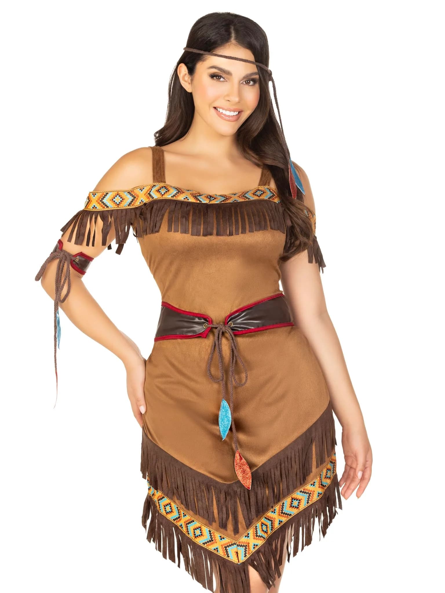 Leg Avenue Native Princess Costume X-Large | 4 Piece Halloween Outfit with Fringe & Leaf Accents