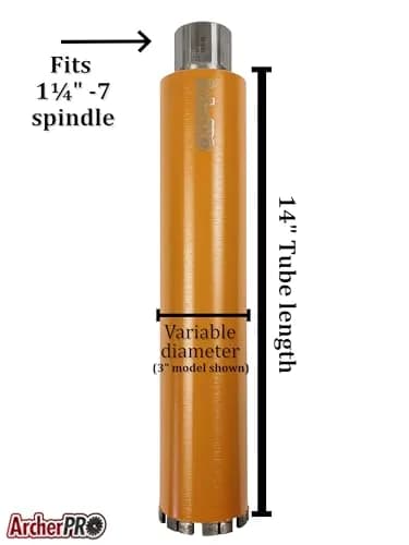 ArcherPro 5 in. Diamond Turbo Core Drill Bit for Concrete & Masonry | 14 in. Depth, 1-1/4 in. -7 Arbor, Dry & Wet Use thumbnail 3