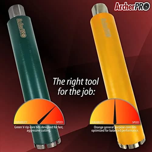 ArcherPro 2 in. Diamond Turbo Core Drill Bit for Concrete & Masonry | 14 in. Depth, 1-1/4 in. -7 Arbor thumbnail 2