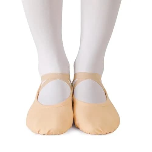 TXJ Sports Canvas Ballet Shoes for Women Girls | Breathable Split Sole Practice Flat Apricot thumbnail 7