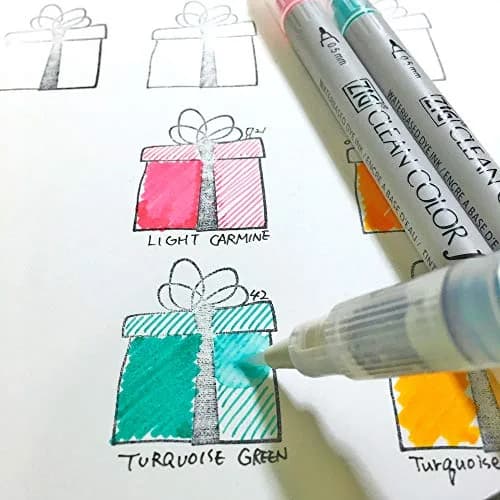 Kuretake ZIG CLEAN COLOR f, 24 Water-Based Twin-Tip Markers | Suitable for Dark Paper & Illustration thumbnail 6
