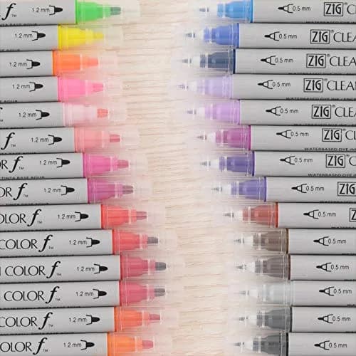Kuretake ZIG CLEAN COLOR f, 24 Water-Based Twin-Tip Markers | Suitable for Dark Paper & Illustration thumbnail 3