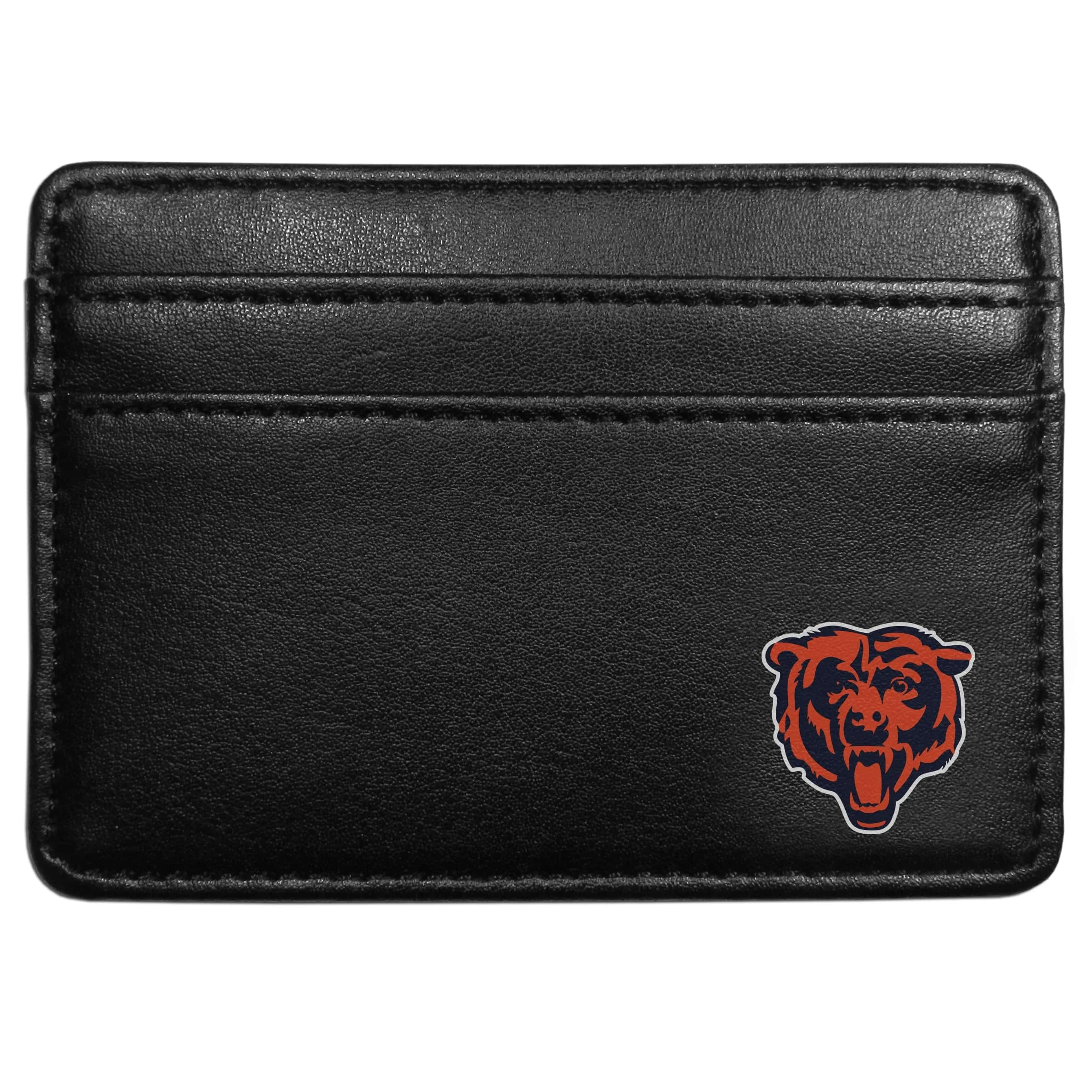Siskiyou NFL Chicago Bears Weekend Wallet, Black | Slim Leather Fan Wallet with Logo