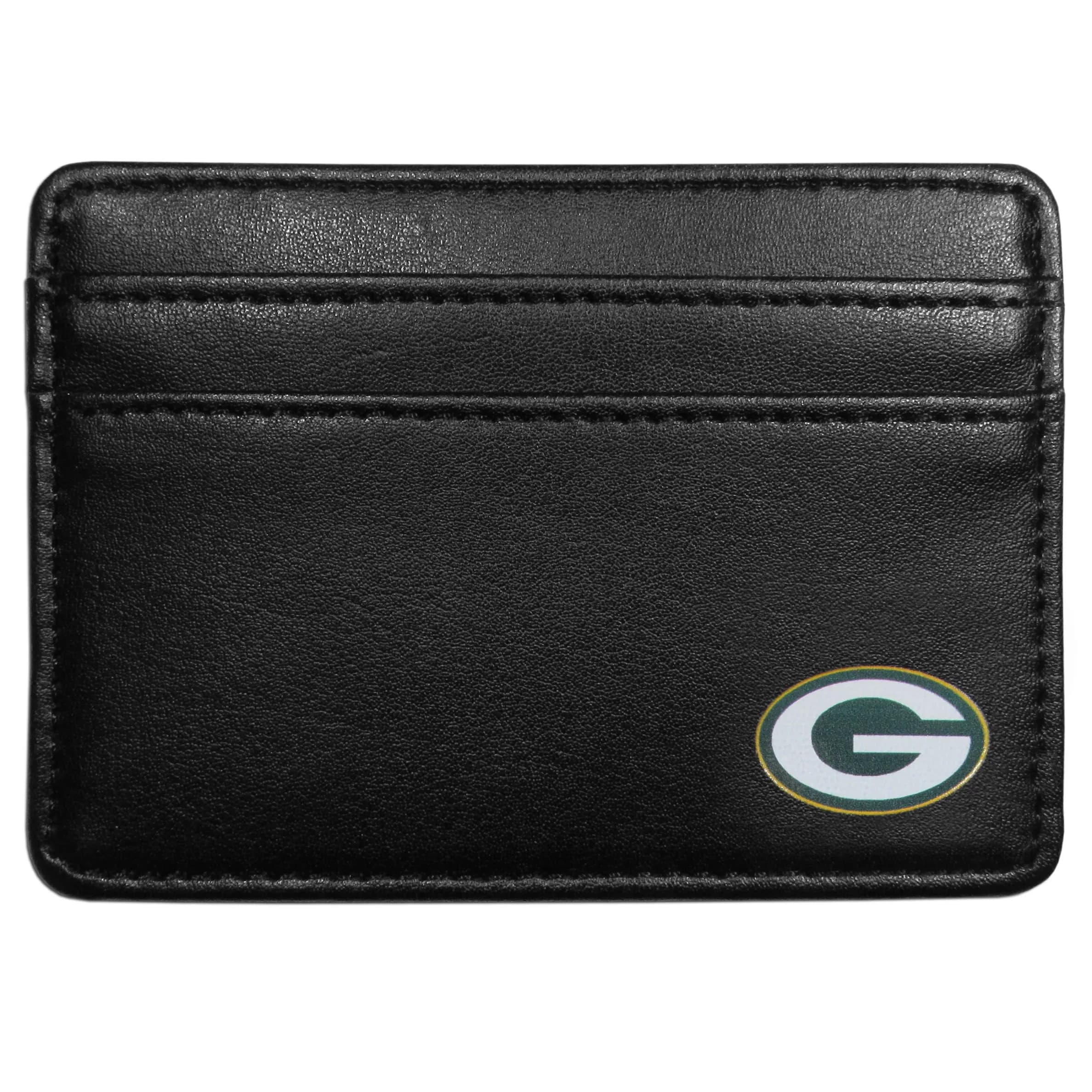 Siskiyou Sports NFL Green Bay Packers Wallet, Black | Slim Leather Weekend Wallet with Logo — Black