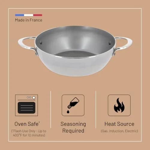 de Buyer Mineral B Carbon Steel Fry Pan 9.5” | Naturally Non-Stick French Cookware thumbnail 4