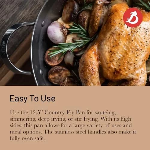 de Buyer Mineral B Carbon Steel Fry Pan 12.5” | Naturally Non-Stick French Cookware thumbnail 5