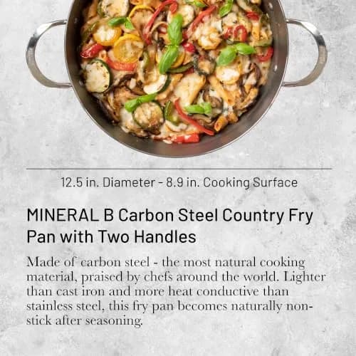 de Buyer Mineral B Carbon Steel Fry Pan 12.5” | Naturally Non-Stick French Cookware thumbnail 2