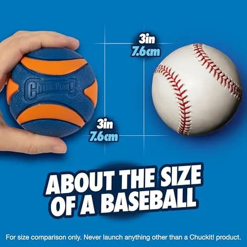 Chuckit! Ultra Squeaker Ball Dog Fetch Toy, Large 7.6cm (3in) | Floats & Squeaks for Big Breeds thumbnail 4