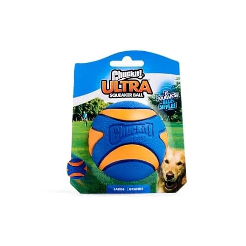Chuckit! Ultra Squeaker Ball Dog Fetch Toy, Large 7.6cm (3in) | Floats & Squeaks for Big Breeds thumbnail 1