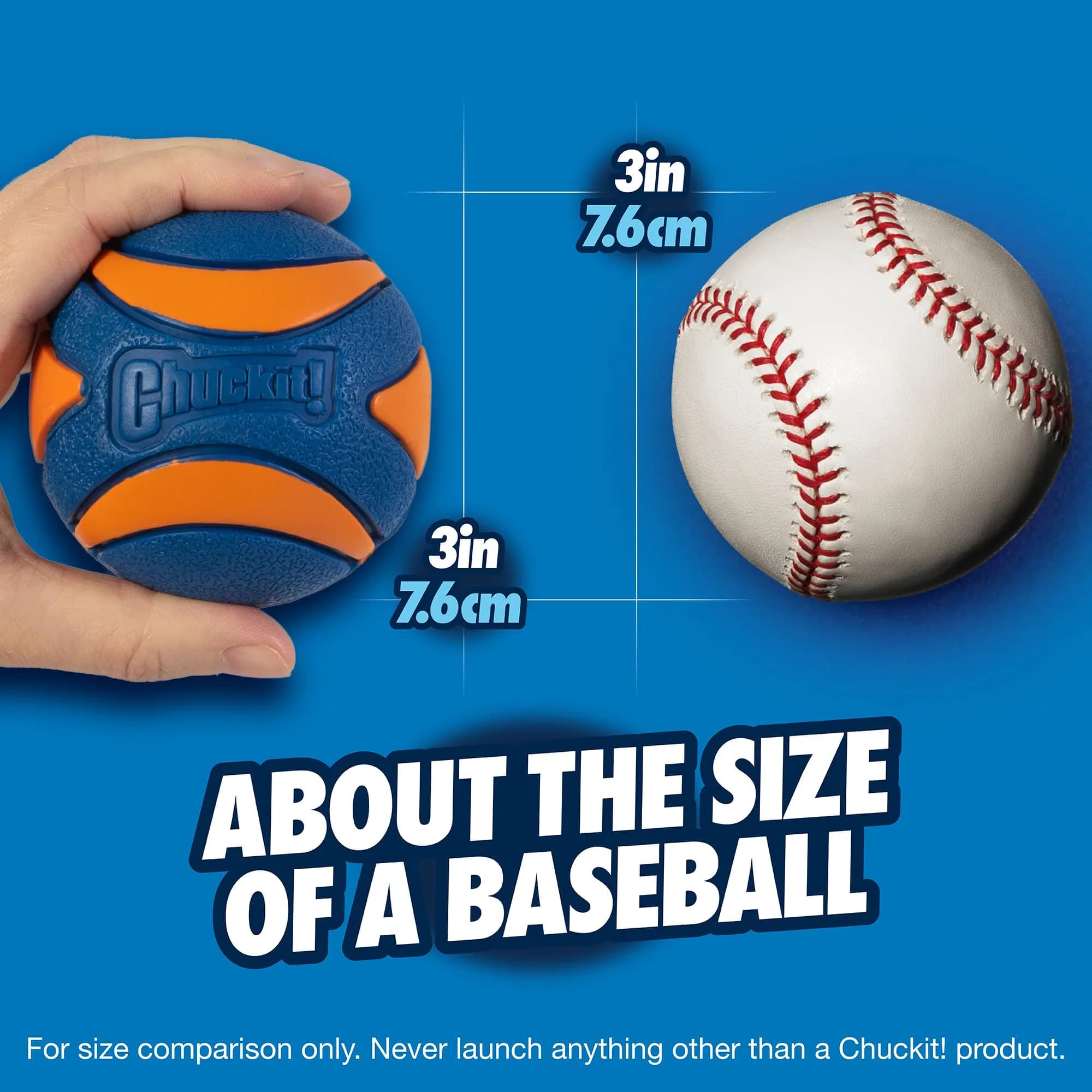 Chuckit! Ultra Squeaker Ball Dog Fetch Toy, Large 7.6cm (3in) | Floats & Squeaks for Big Breeds - view 4