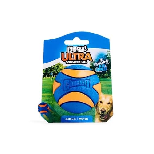 Chuckit! Ultra Squeaker Ball Fetch Toy Medium 7.6 cm (3 in) | Durable Natural Rubber Dog Toy thumbnail 4