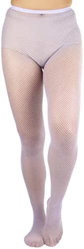 ToBeInStyle Women's Seamless Fishnet Full Footed Panty Hose Tights - Lavender - One Size Regular | Sexy, Vibrant & Versatile thumbnail 1
