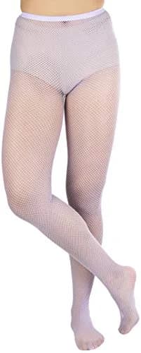 ToBeInStyle Women's Seamless Fishnet Full Footed Panty Hose Tights - Lavender - One Size Regular | Sexy, Vibrant & Versatile thumbnail 5
