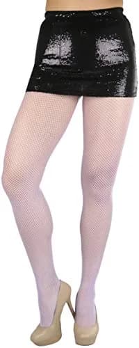 ToBeInStyle Women's Seamless Fishnet Full Footed Panty Hose Tights - Lavender - One Size Regular | Sexy, Vibrant & Versatile thumbnail 6