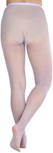 ToBeInStyle Women's Seamless Fishnet Full Footed Panty Hose Tights - Lavender - One Size Regular | Sexy, Vibrant & Versatile thumbnail 2