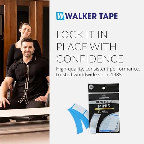 Walker Tape Ultra Hold Mini Tabs, Double Sided Wig Tape for Lace & Extensions | Strong Long Lasting Bond (70-120 chars) thumbnail 9