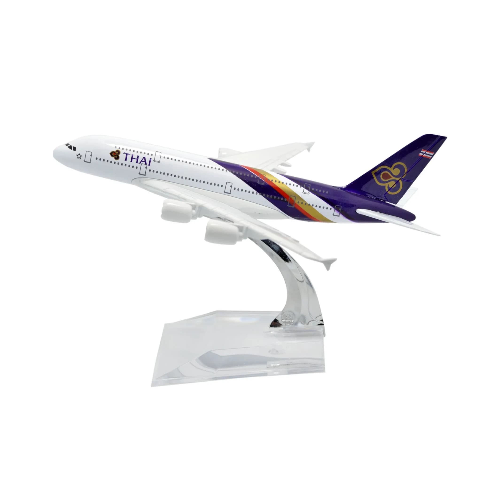 TANG DYNASTY Thai Airways Air Bus A380 Metal Airplane Model 16cm (6.3 inches) | Die-cast Collectible - main product image