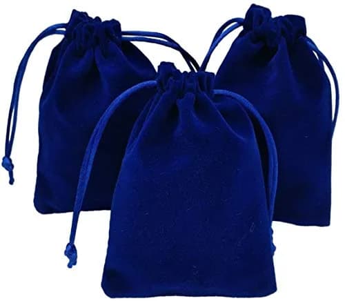 KUPOO 50 Pieces Wholesale Royal Blue Velvet Cloth Jewelry Pouches 3" x 4" | Elegant Gift Bags for Jewelry thumbnail 1