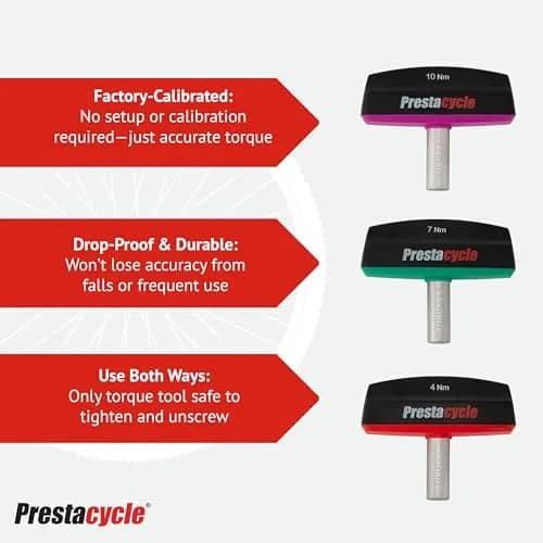 Prestacycle Pro TorqKeys 8Nm T-Handle Torque Limiting Tool | Accurate, Ergonomic, Durable Zinc Shaft thumbnail 3