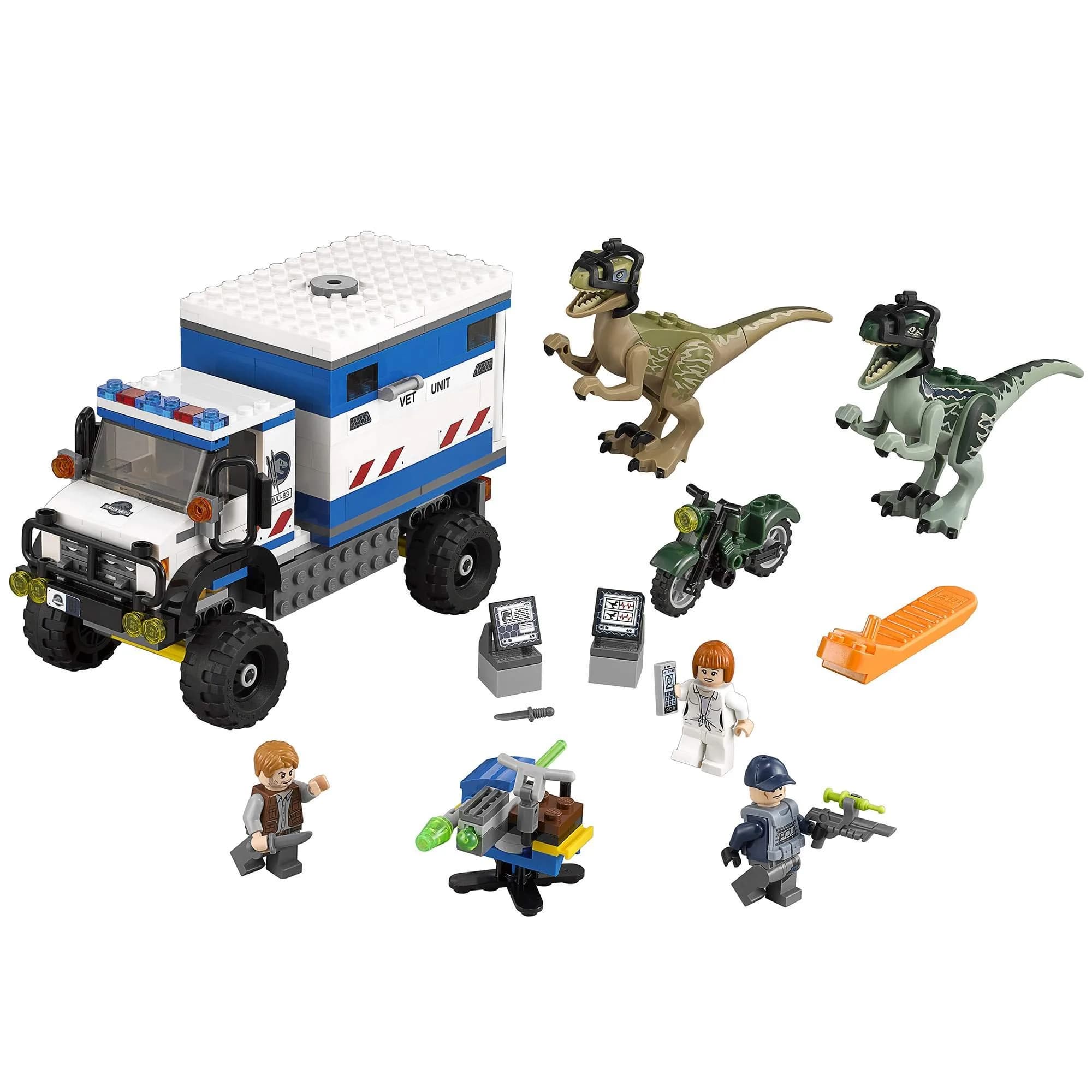 LEGO Jurassic World Raptor Rampage 75917 Building Kit | Dinosaur Attack Scene for Kids 6-12