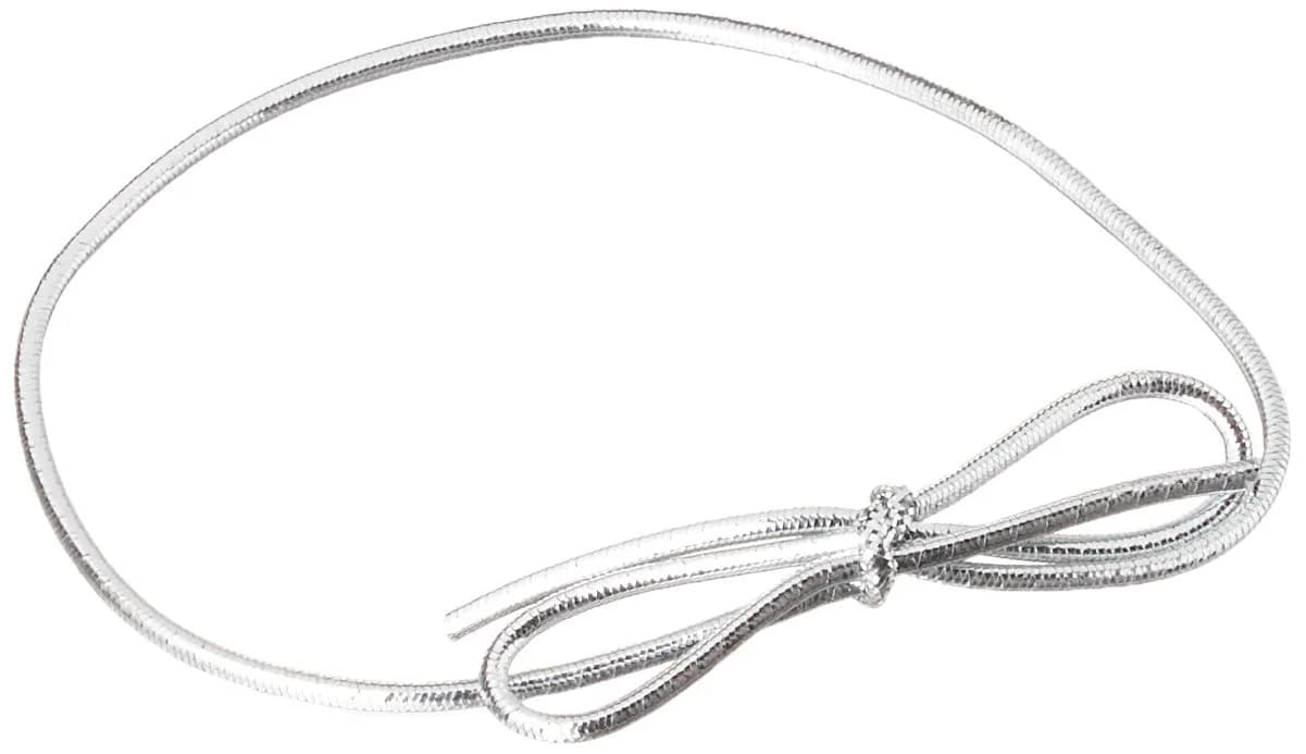 Paper Mart 8" Silver Decorative Ribbon Trim | Metallic Braided Elastic Loops for Gift & Jewelry (70-120 chars) — Silver / 8"
