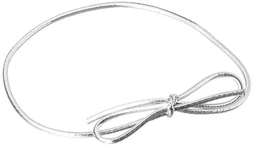 Paper Mart 8" Silver Decorative Ribbon Trim | Metallic Braided Elastic Loops for Gift & Jewelry (70-120 chars) thumbnail 1