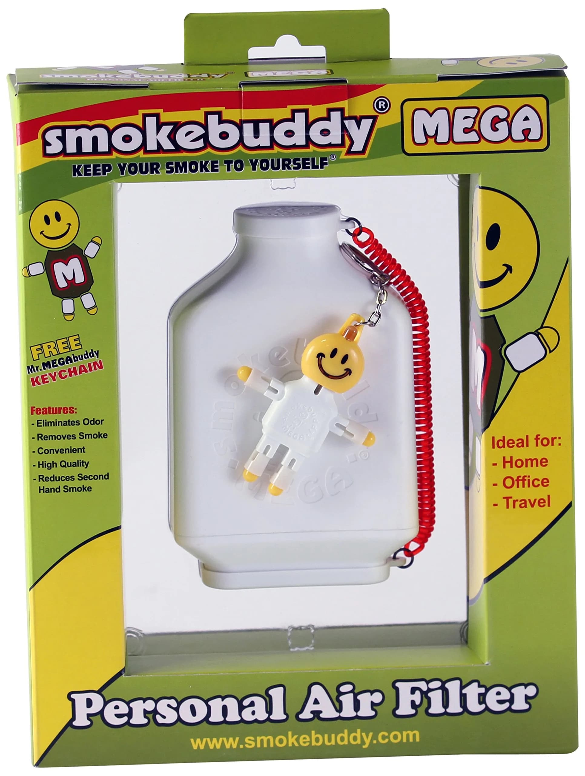 Smoke Buddy Mega Personal Air Filter, White | Eliminates Odor & Smoke - main product image