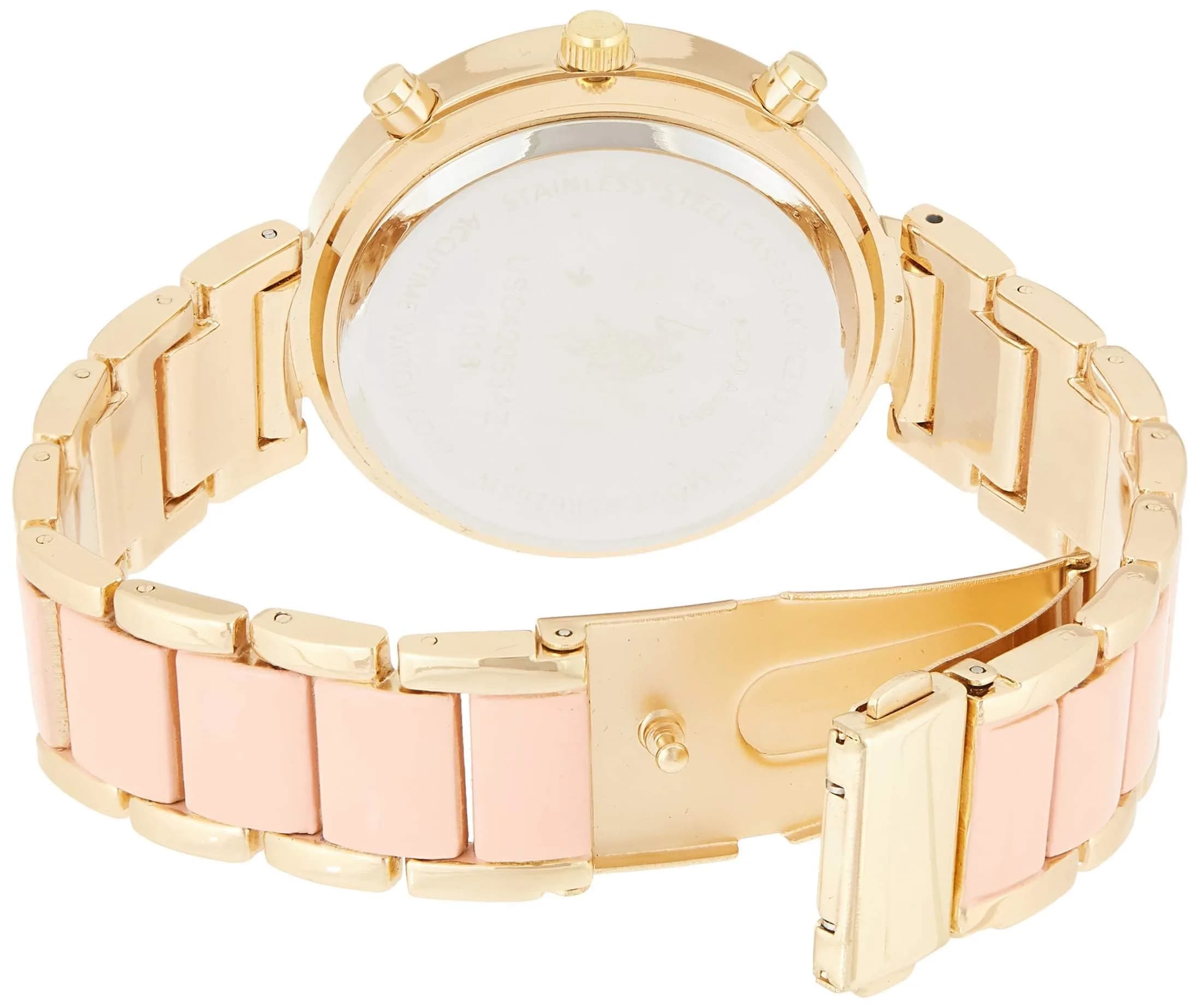 U.S. Polo Assn. Women's USC40063 Gold-Tone Sparkling Bezel Pink Dial Analog Watch 40mm | Classic Dress Watch - view 2