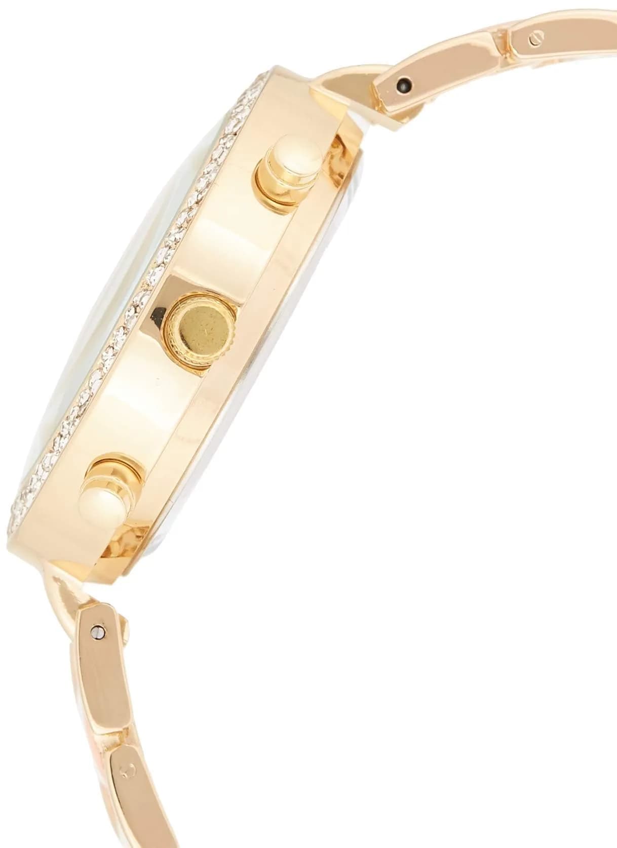 U.S. Polo Assn. Women's USC40063 Gold-Tone Sparkling Bezel Pink Dial Analog Watch 40mm | Classic Dress Watch - view 3